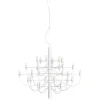 Discount 2097/30 lysekrone LED m. klare pærer, mat hvid Hvide Lamper|Spisebordslamper
