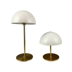Sale Along LED bordlampe / batterilampe, beige/messing (2 stk.) Messinglamper|Transportable Lamper