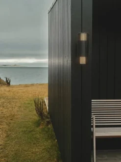 Online Aludra udendørs double væglampe, seaside sort Væglamper|Udendørslamper
