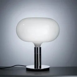 Online AM1N bordlampe, krom/hvid Glas Lamper|Soveværelseslamper