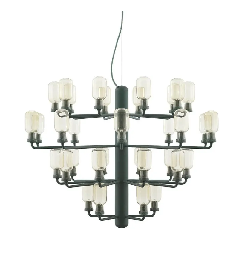 Sale Amp Lysekrone - Stor, Guld/Grøn marmor Marmor Lamper|Glas Lamper