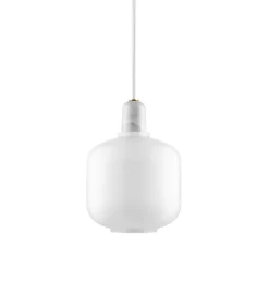 New Amp pendel - Lille, Hvid/Hvid marmor Marmor Lamper|Hvide Lamper