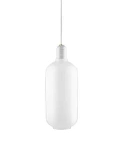 Hot Amp pendel - Stor, Hvid/Hvid marmor Marmor Lamper|Hvide Lamper
