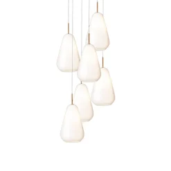 Online Anoli 6 pendel, nordic guld/opal Glas Lamper|Klyngependel