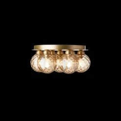 Online Apiales 7 loftlampe, børstet messing/guld glas Messinglamper|Glas Lamper