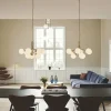Best Apiales 9 lysekrone, børstet messing/opal Messinglamper|Glas Lamper
