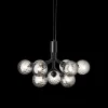 Apiales 9 lysekrone, satin sort/optic smoked glas Glas Lamper|Spisebordslamper