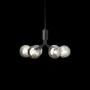 Apiales 6 lysekrone, satin sort/optic smoked glas Glas Lamper|Spisebordslamper