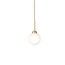 Best Apiales 1 pendel, børstet messing/opal Messinglamper|Glas Lamper