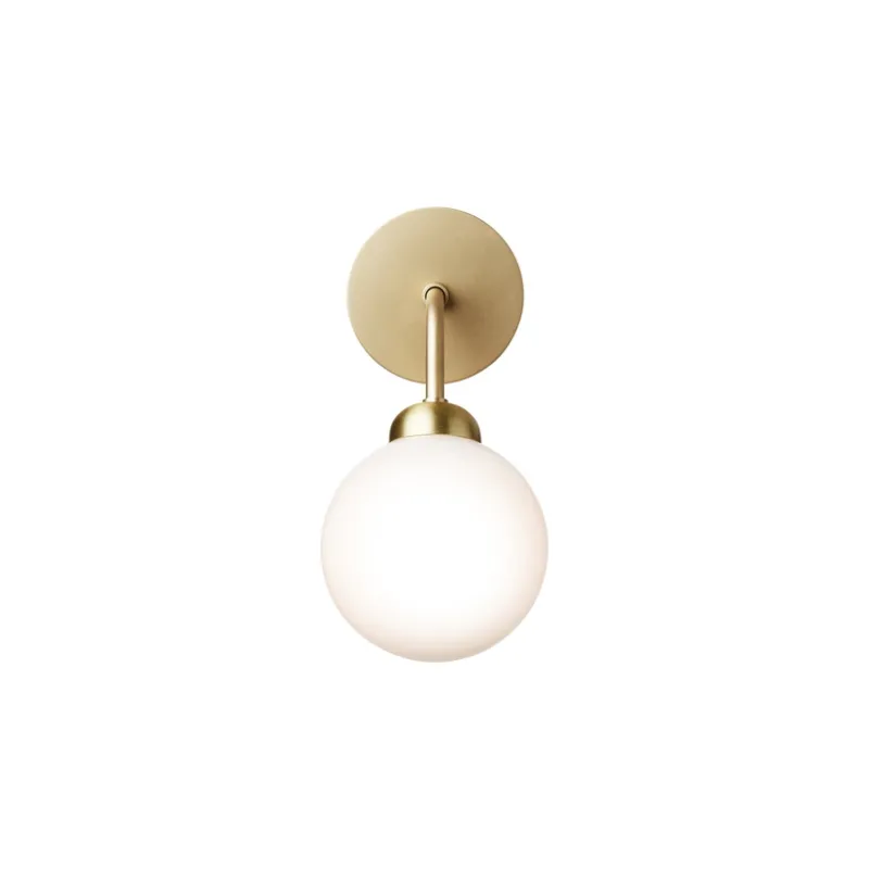 Outlet Apiales væglampe, børstet messing/opal Messinglamper|Glas Lamper