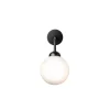 Outlet Apiales væglampe hardwired, satin sort/opal Sorte Væglamper|Glas Lamper