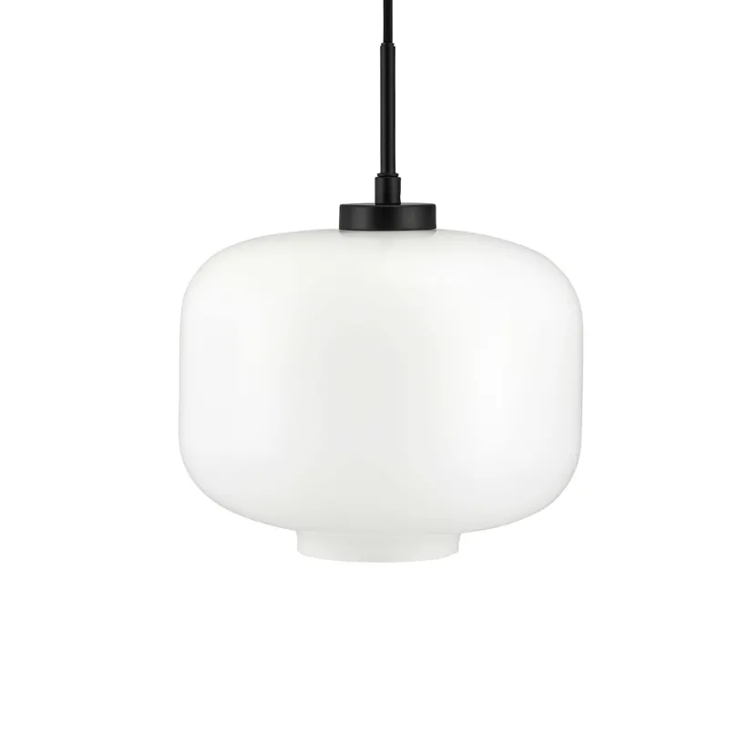 Arp D25 pendel, opal/sort Hvide Lamper|Glas Lamper