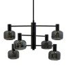 Outlet Arp lysekrone 6 kupler, sort/smoke Glas Lamper|Spisebordslamper