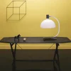 Discount AS1C bordlampe, krom/hvid Glas Lamper|Soveværelseslamper