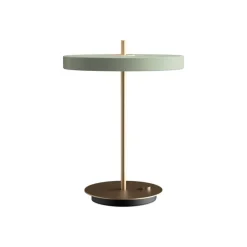 Clearance Asteria bordlampe m/USB, olive grøn/messing Messinglamper|Skrivebordslamper