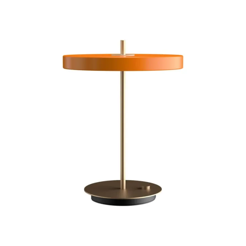 Clearance Asteria bordlampe m/USB, orange/messing Orange Lamper|Messinglamper