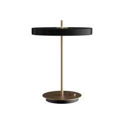 New Asteria bordlampe m/USB, sort/messing Messinglamper|Skrivebordslamper