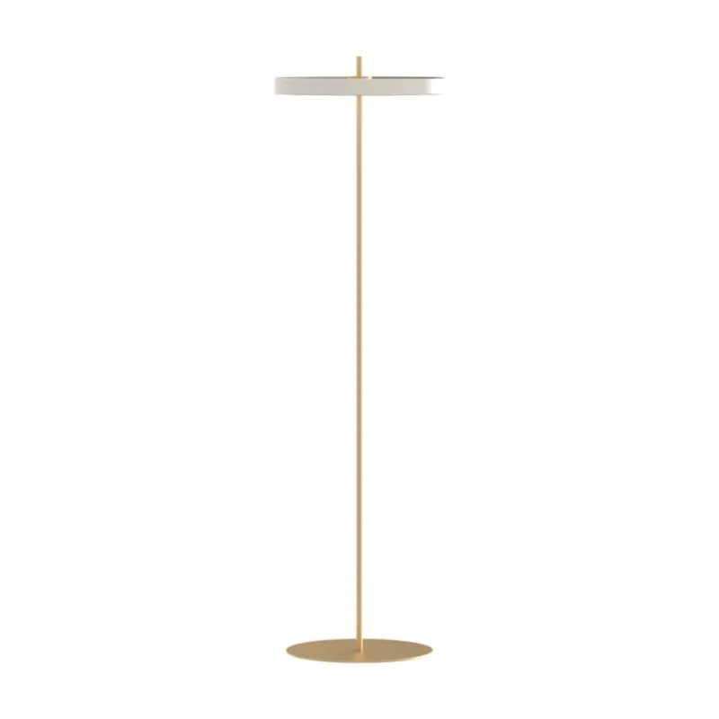 New Asteria gulvlampe, pearl hvid/messing Messinglamper|Hvide Lamper