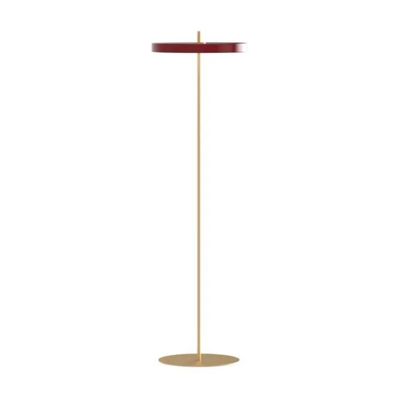 Hot Asteria gulvlampe, ruby rød/messing Messinglamper|Standerlamper