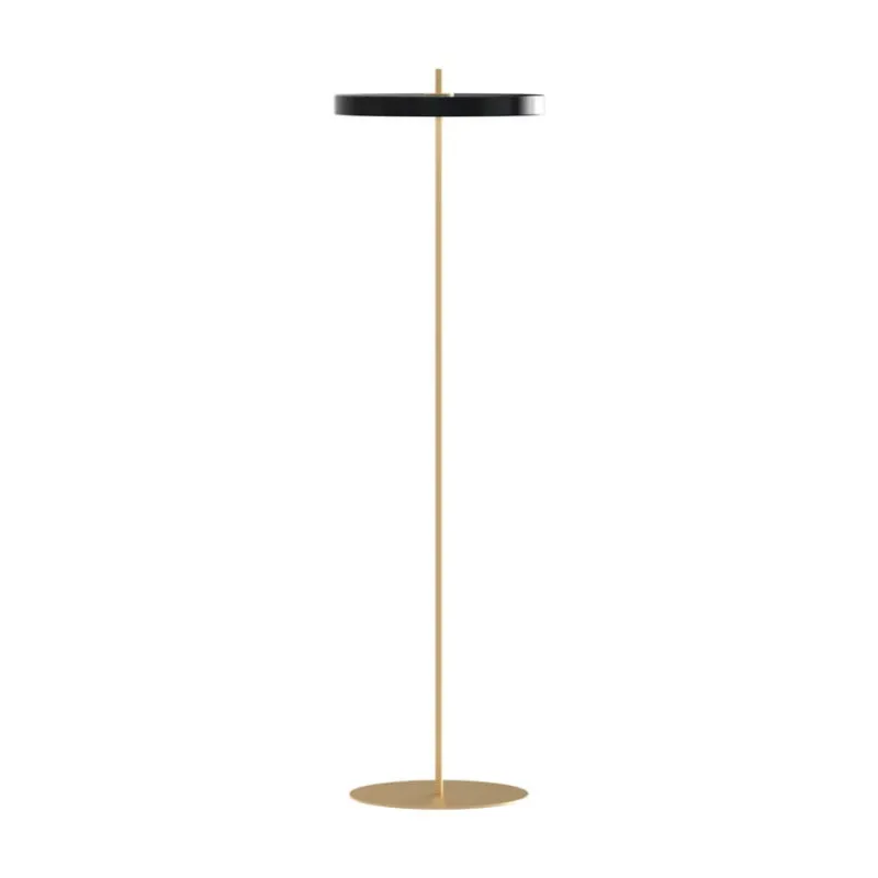 Online Asteria gulvlampe, sort/messing Messinglamper|Standerlamper