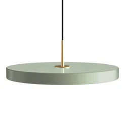 New Asteria medium pendel, olive grøn/messing Messinglamper|Spisebordslamper