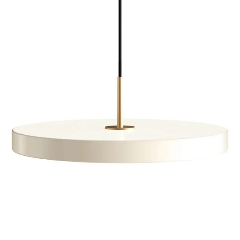 Outlet Asteria medium pendel, pearl hvid/messing Messinglamper|Hvide Lamper