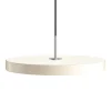 Asteria medium pendel, pearl hvid/stål Hvide Lamper|Spisebordslamper