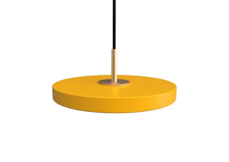Clearance Asteria micro pendel, saffron gul/messing Messinglamper|Spisebordslamper