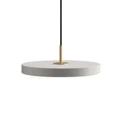 Best Asteria mini pendel, mist grå/messing Messinglamper|Spisebordslamper