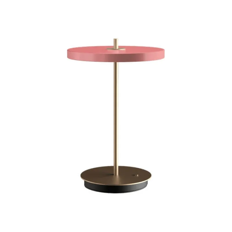 Asteria Move batteri-/bordlampe, rose/messing Messinglamper|Transportable Lamper