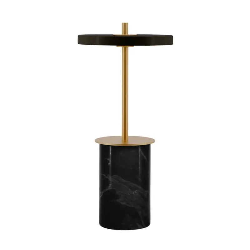 Sale Asteria Move mini batteri-/bordlampe, sort marmor Messinglamper|Marmor Lamper