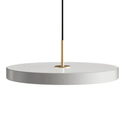 Online Asteria Plus medium pendel, mist grå/messing Messinglamper|Spisebordslamper
