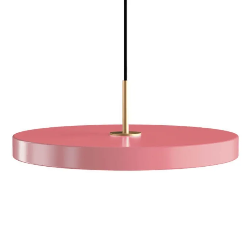 Online Asteria Plus medium pendel, rose/messing Messinglamper|Spisebordslamper