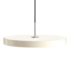 Clearance Asteria Plus medium pendel, pearl hvid/stål Spisebordslamper|Hængelamper
