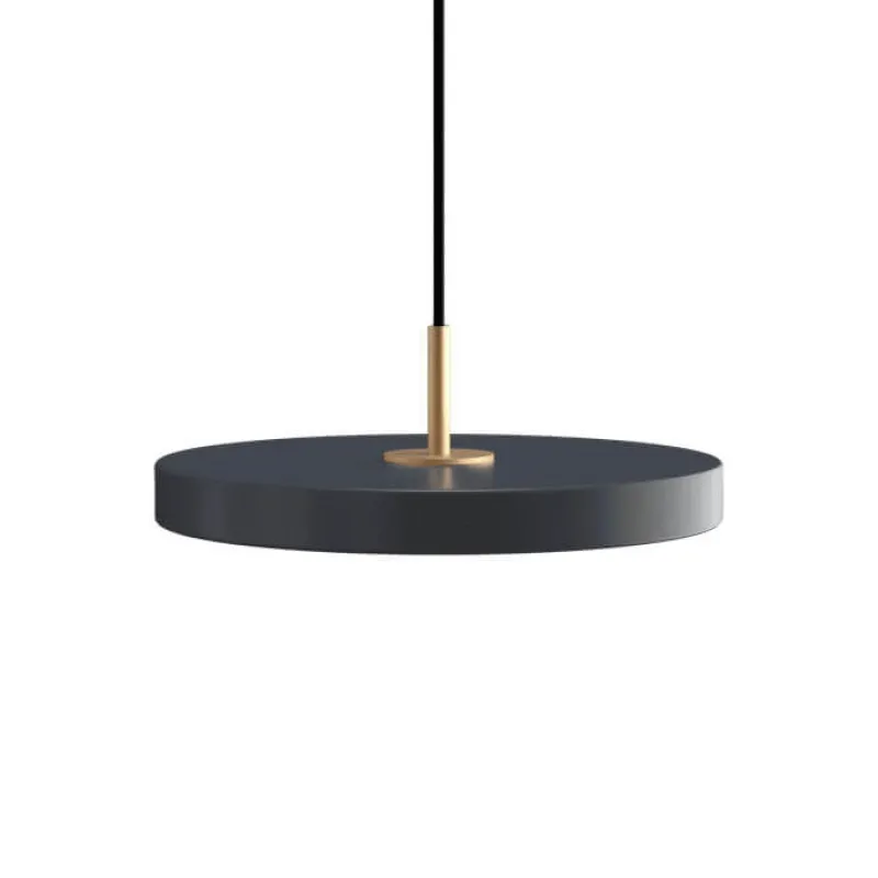Clearance Asteria Plus mini pendel, antrasit/messing Messinglamper|Spisebordslamper