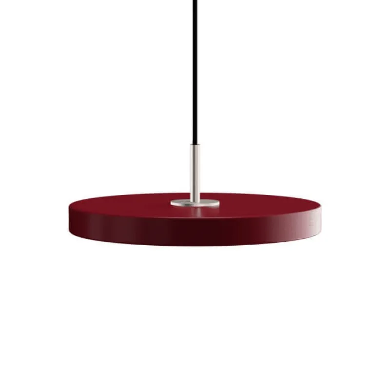 Clearance Asteria Plus mini pendel, ruby rød/stål Spisebordslamper|Hængelamper