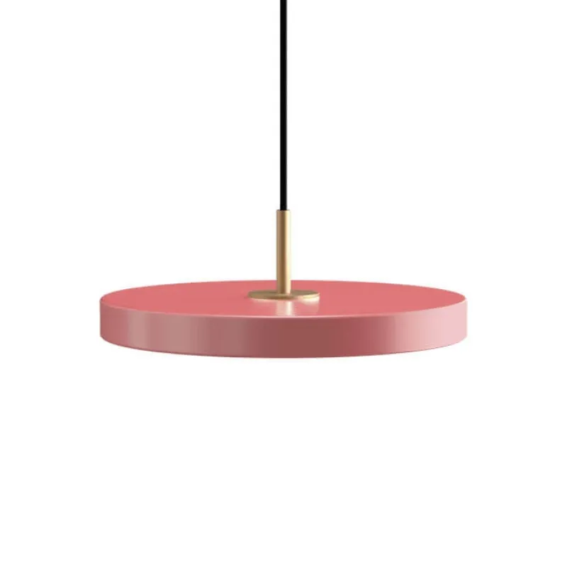 New Asteria Plus mini pendel, rose/messing Messinglamper|Spisebordslamper
