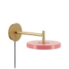 Best Asteria væglampe kort, rose/messing Messinglamper|Læselamper