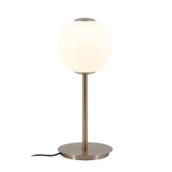Discount Audrey bordlampe m/USB, messing/opal Messinglamper|Hvide Lamper
