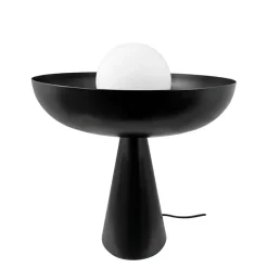 Discount Ava bordlampe med glaskuppel, sort Lamper Til Sofabord|Bordlamper