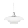 Hot Ava pendel D31, opal/krom Hvide Lamper|Glas Lamper