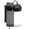 Best Ball væglampe m/USB, mat sort Sorte Væglamper|Lamper Med Usb