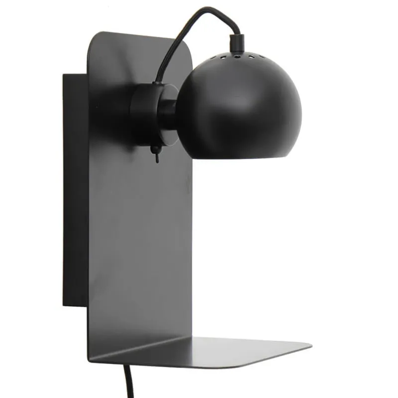 Best Ball væglampe m/USB, mat sort Sorte Væglamper|Lamper Med Usb