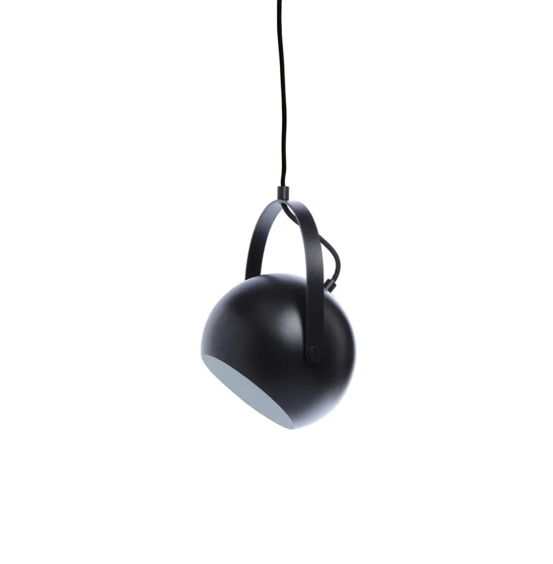 Ball W/ Handle Pendel Ø18, Mat sort Hængelamper|Stue Lamper