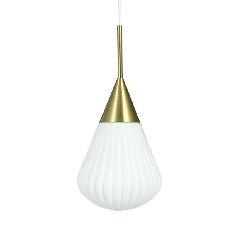 Clearance Ballon pendel small, opal/messing Messinglamper|Hvide Lamper