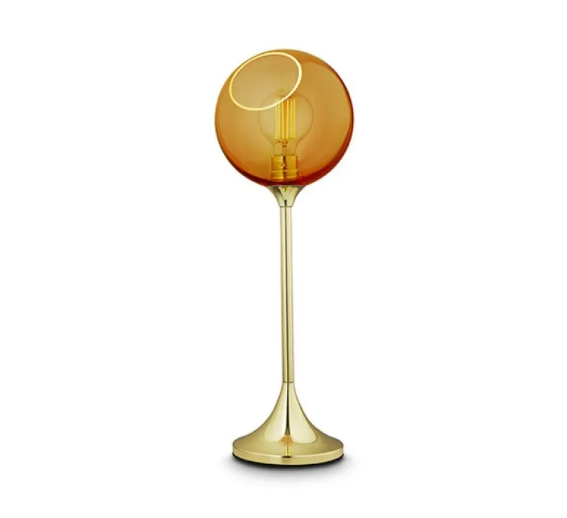 Online Ballroom Table, Amber Glas Lamper|Bordlamper