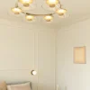 Hot Blossi 6 lysekrone, nordic guld/klar Glas Lamper|Moderne Lysekrone
