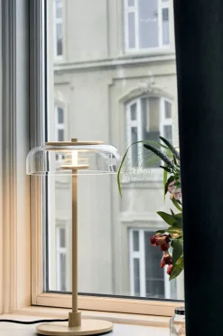 Sale Blossi bordlampe, nordic guld/klar Glas Lamper|Skrivebordslamper