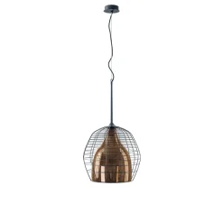 Outlet Cage Pendel Large, Sort/Bronze Glas Lamper|Spisebordslamper