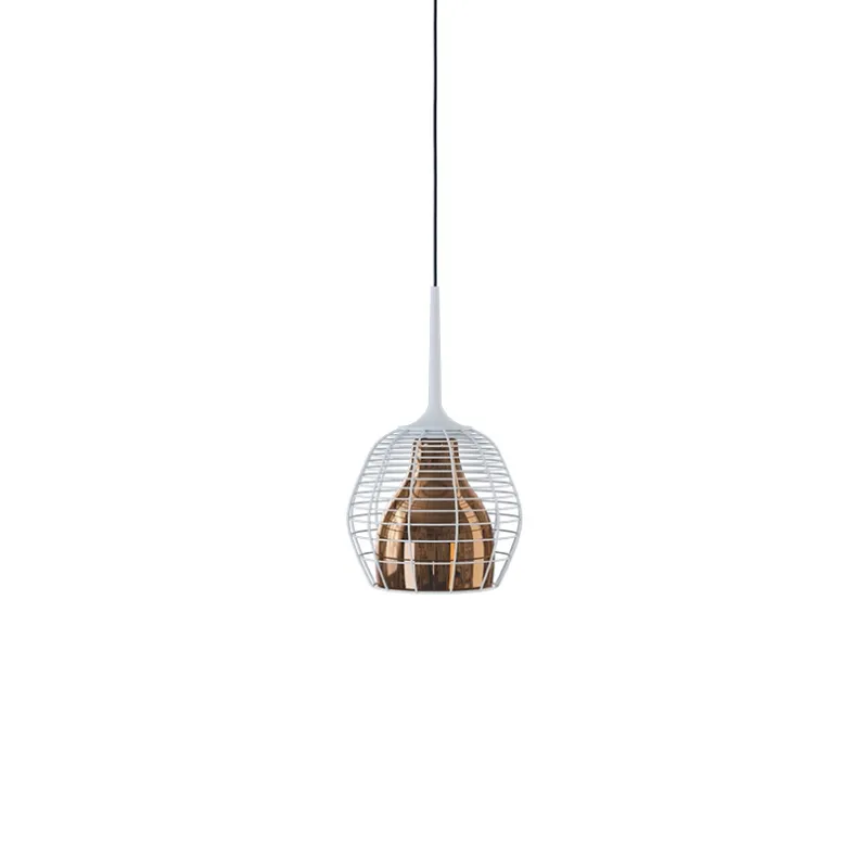 Best Cage pendel small, hvid/bronze Hvide Lamper|Glas Lamper